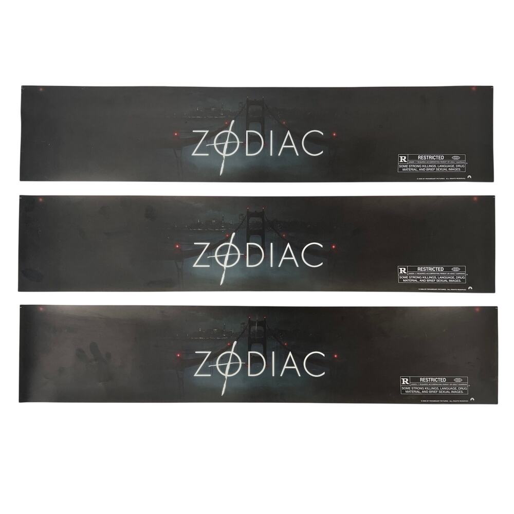 Zodiac Movie Theatre Marquee Sign Strips Mylar 25 x 5 set of 3